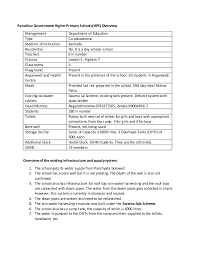 The actual scanned document is. Format To Provide Basic Information On Water Management In A School