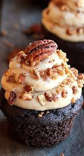Chocolate Bourbon Pecan Pie Cupcakes With Butter Pecan Frosting Half Baked Harvest Desserts Chocolate Bourbon Pecan Pie Recipes