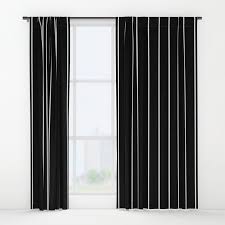 Black And White Striped Blackout Curtains Classic White Baseball Stripe Lines On Black Window Curtains Showercurtain Homedecor Bathroom Classic White Baseball Stripe Lines On Black Window Cur Curtains