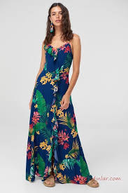 2020 Cicek Desenli Elbise Modelleri Lacivert Uzun Askili Kalp Yak Klos Etek Elbise Modelleri Elbise The Dress