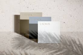 Laurus Square Cards Mockups Business Card Mock Up Square Business Cards Minimalist Business Cards