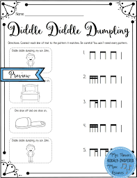 Diddle Diddle Dumpling Rhythm Match Up Worksheet Students Draw A Line From Each Line Of Text Music Worksheets Music Theory Worksheets Kindergarten Worksheets