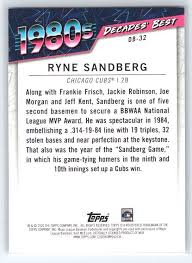 2020 Topps Ryne Sandberg #DB-32 Decades' Best Chicago Cubs