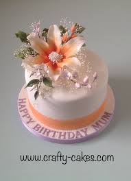 Beautiful Orange Sugar Flower Spray For A Birthday Cake Cake Single Layer Cakes Celebration Cakes
