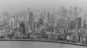 Black and white cityscape wallpaper. Cityscape Shanghai In Black White Manfred Munzl Photography