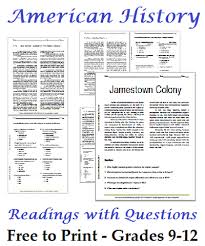 Whether it's 1st grade social studies or 5th grade social studies you're interested in, you will be able to find printable social studies worksheets that meet your needs at jumpstart. List Of American History Readings Worksheets For High School Students Free To Print