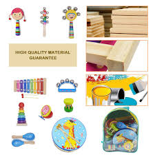 They are ideal instruments as they not only help children develop their rhythm and musical skills, but can also boost attention levels, memory, motor and creative skills.very suitable tool for family. Musical Toys Set For Boys And Girls With Storage Backpack Caca Toddler Musical Instruments Wooden Percussion Instruments Toy For Kids Preschool Educational Toys Games Drums Percussion