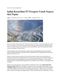 Sebutkan 4 peranan pt freeport indonesia sebagai salah satu pusat keunggulan ekonomi. Doc Kontribusi Freeport Bagi Indonesia Teguh Ariyanto Academia Edu