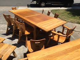 The dining table is the centerpiece of the dining room. Brandt Ranch Oak Hepcats Haven