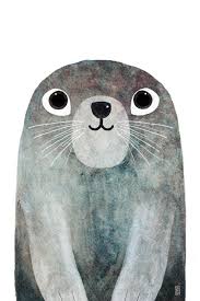 Happy Seal Print Print 20x30 Children Illustrations Etsy Animal Illustration Animal Illustration Art Children Illustration
