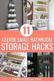 11 Clever Small Bathroom Storage Ideas These Small Bathroom Ideas Will Help You Organize T Small Bathroom Storage Bathroom Vanity Storage Diy Bathroom Storage