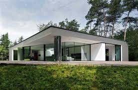 Modele Avec Pilier Chrome Modern Bungalow House Modern Bungalow Glass House Design