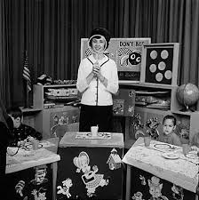 Romper room lady and magic mirror