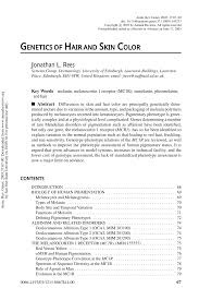 The largest ever study into genes and hair colour has discovered that women are more likely to have they focused solely on people of european descent because their hair colour is more variable than. Pdf Genetics Of Hair And Skin Color