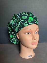 Glow in the Dark Bones Bouffant Surgical Hat
