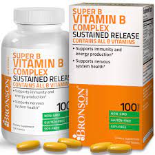 It is a cofactor in dna synthesis, in both fatty acid and amino acid metabolism. Bronson Super B Vitamin B Complex Sustained Slow Release Vitamin B1 B2 B3 B6 B9 Folic Acid B12 Contains All B Vitamins 100 Tablets Buy Online In Dominica At Dominica Desertcart Com Productid