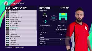 Jun 14, 2021 · 10:25, 14 jun 2021; Pes 2021 Southampton Faces And Ratings Danny Ings Nathan Redmond Boufal The Saints Pes 2021 Youtube