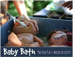 Baby bath water temperature in hot weather. Doll Bath Station For Toddlers Toddler Activities Water Play Activities Baby Bath