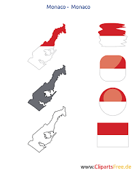 Große detaillierte karte von monaco. Monaco Karte Mit Flagge Kontur Mit Fahne Button Icon