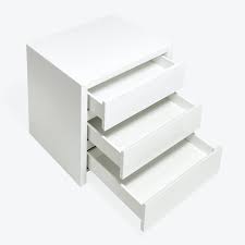 White lacquer 3 drawer nightstand. Fresco 3 Drawer Lacquer Nightstand Abc Home