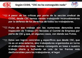 C/ ángel baixeres s/n, 3ª planta. Segun Ccoo Csc No Ha Conseguido Nada Seccion Sindical De La Csc En Everis Centers