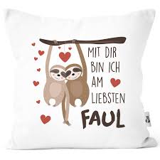 Mit der bewertungsfunktion kann man die rangliste der. Kissen Bezug Spruch Mit Dir Bin Ich Am Liebsten Faul Faultier Geschenk Liebe Freundschaft Valentinstag Geburtstag Freund Freundin Moonworks Farbe Weiss Grosse Unisize