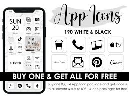 App Icons Ios 14 White Black Icon Packs Ios 14 Widgets Aesthetic Ios Home Screen Ios 14 App Cover Icon Pack Widgetsmith Black White In 2020 App Icon Icon Package App Covers