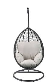 Hammock hanging swing chair in black and white stripes add this hammock swing chair to your patio, add this hammock swing chair to your patio, porch or other places where you want to find a relaxing spot. Beige And Black Hanging Pod Wicker Patio Swing Chair