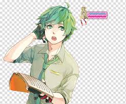 What color are your anime eyes? Renders Vocaloid Male Green Haired Anime Character Transparent Background Png Clipart Hiclipart