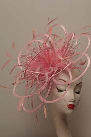 Large Pink Rhinestone Diamante Feather Fascinator Hat Wedding Ladies Day Choose Any Colour Feathers Satin Fascinator Hats Wedding Fascinator Hats Fascinator