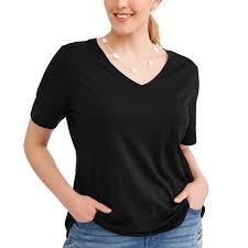 Womens Plus Elevated V Neck Tee