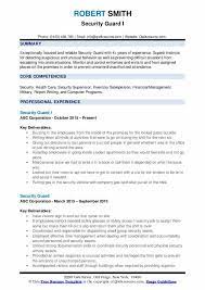General formats for writing a resume objective range from 1 or 2 lines outlining your own goals such as, seeking a security guard position. Security Guard Resume Samples Qwikresume