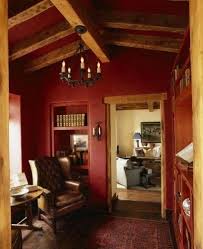 Rustic Red Like This Color For Accent Wall In Guest Room Living Room Red Rustic Living Room Red Living Room Walls