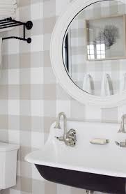 Black And White Buffalo Plaid Bathroom Decor Home Tour Series Spare Bathroom Bathroom Wallpaper Purple Bathroom Inspiration Bathroom Wallpaper Textured