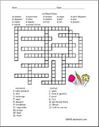This is an easy one suitable for first and second graders, or for people learning english on their first or second year. French Food Crossword Abcteach
