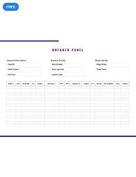 Free Breaker Panel Schedule Template Pdf Word Doc Apple Mac Pages Schedule Template Schedule Templates Word Doc