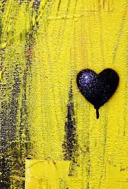Black Heart Black Heart Heart Art Yellow