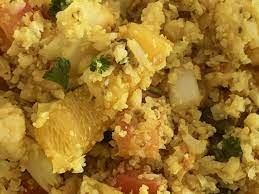 The veg is sliced into thick steaks and brushed with garlic and lemon houmous to caramelise whilst roasting on top of fluffy couscous. Gluten Free Cauliflower Couscous Food For Normal People
