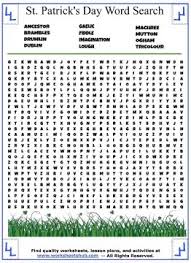 Patrick's day reading, games and worksheets. St Patricks Day Word Search