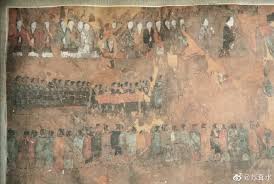 西汉帛画车马仪仗图马王堆出土不知道 来自苏耷水 微博 ancient china ancient vintage world maps