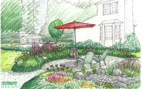 Mounded Planting Patio Design Sketch Landscape Design Drawings Landscape Design Landscape Design Services