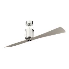 I have a mid century modern home and would like to exchange 2 generic ceiling fans without lights that were in my home when i purchased and add a 3rd ceiling fan in a spare bedroom. Kichler Modern Fan Without Light In Polished Nickel Finish 300160pn Destination Lighting