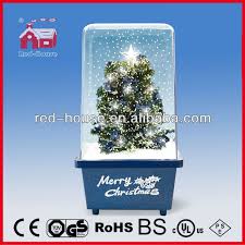 Christmas Tree With Plastic Transparent Cover Top Star Decorated Led Lights Snowing Christmas Decoration View Deco House Gifts Christmas Decorations Red House