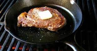 When pan is smoking hot, 5 to 8 minutes, pat steak dry again and. Learn How To Cook The Perfect Steak In A Cast Iron Pan
