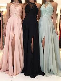 Chicloth A Line Halter With Applique Sleeveless With Ruched Sweep Brush Train Chiffon Dresses Bridesmaid Dresses Lace Top Long Bridesmaid Dresses Chiffon Prom Dress