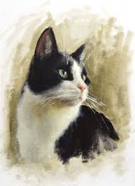 Black And White Cat Original Oil Painting Cat Lover Gifts Tuxedo Cat Print Cat Portrait Painting Cat Portraits Tuxedo Cat Art