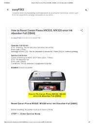 Support code 1700 is displayed article id: How To Reset Canon Pixma Mx320 Mx328 Error Ink Absorber Full 5b00 Pdf Canon Inc Printer Computing