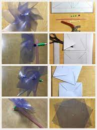 簡単かざくるま クリアファイルに型紙をはさんで切る 中心から綿棒を入れ そのあと 周りの穴も順番に中心に入れていき 風車を完成させる 風車の背後にビーズ ストロー ビーズ 3と入れて完成 風車 手作りおもちゃ 1歳 手作りおもちゃ