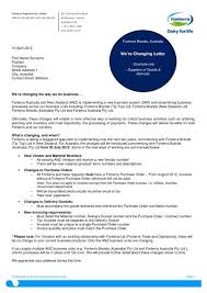Change of email address letter to bank. Fba Vendor Letter Fonterra