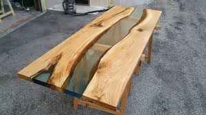 River Table Durnmast Rovere Natural Ca 206x75x4cm Resin Surface With Water Effect Superficie Resina Effet Natural Wood Table Coffee Table Wood Resin Furniture